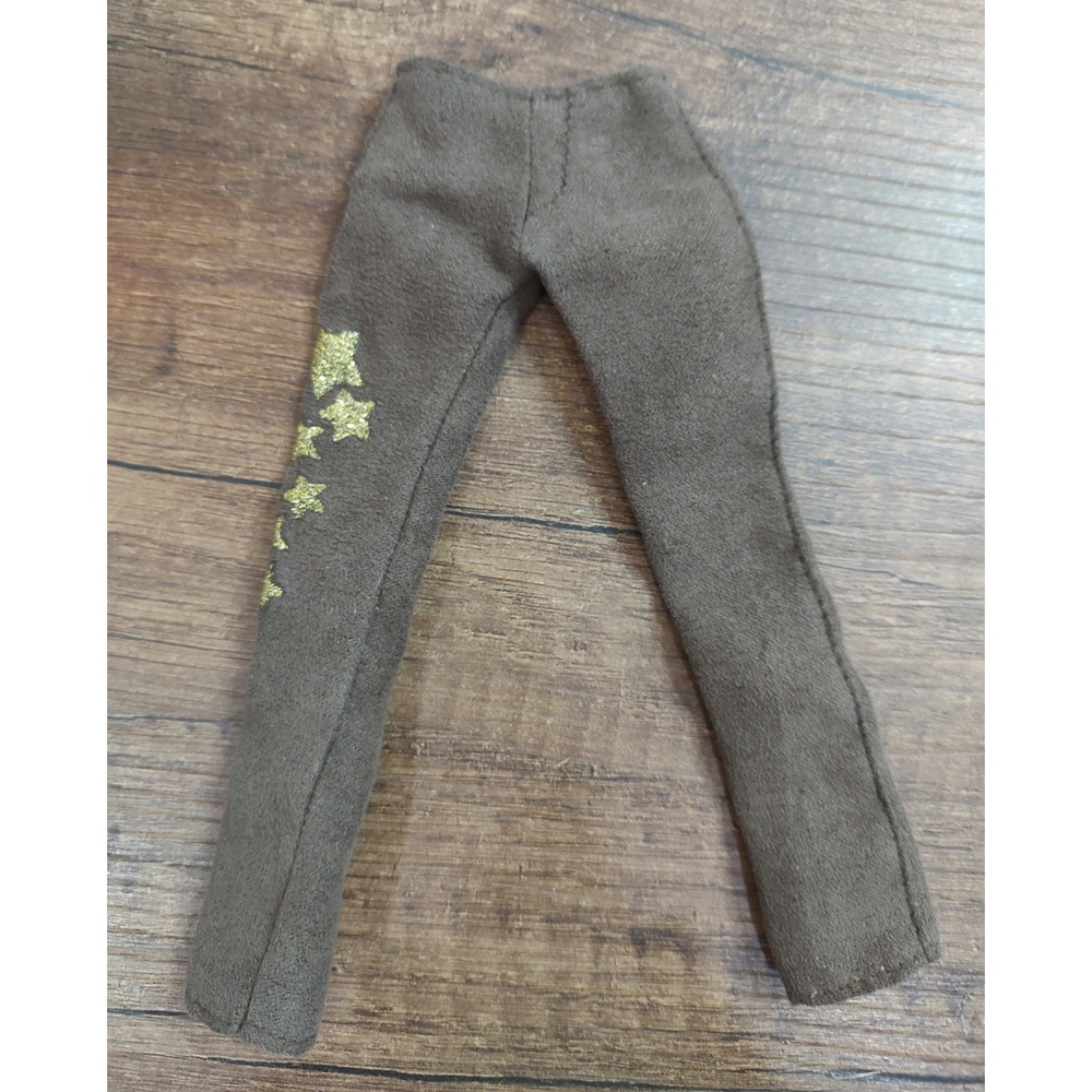 Barbie Integrity Brown Suede Type Modern Pants with Gold Stars Z34